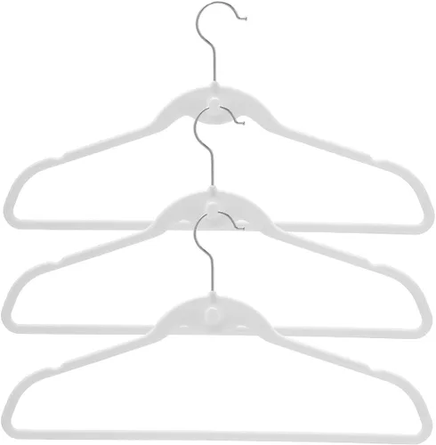 Vista 6 de Cascade perchas con ganchos giratorios, de acero, diseño delgado y resistente que ahorra espacio, Plástico, Negro, 17.5 pulgadas Stackable hangers