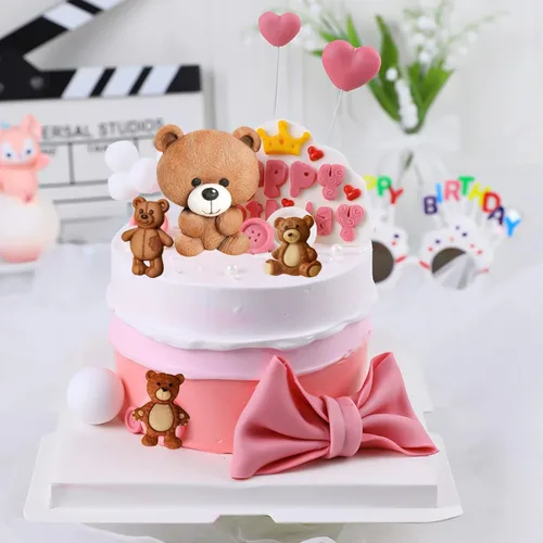 Vista 13 de ZiXiang - Molde de fondant de perlas de silicona para oso, juego de 5 Ball Pearl Semi Sphere Chocolate Molds Teddy Bear Cake Decorating Cupcake