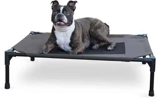 Vista 16 de K&H PET PRODUCTS - Cuna elevada para mascotas con centro de malla, varios tamaños Malla de color marrón.