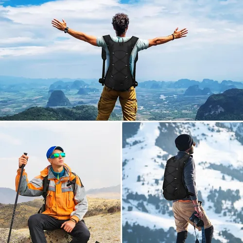 Vista 5 de Mochila de hidratación, mochila de ciclismo al aire libre, mochila de hidratación ligera con vejiga de hidratación de 70 onzas, mochila de agua