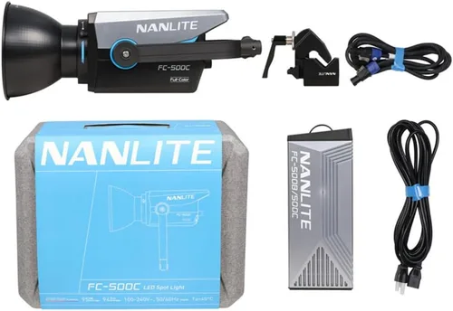 Vista 8 de Proyector LED Nanlite Fc 500c RGBW, montaje Bowens, aplicación y control remoto de 0.08 oz Proyector Rgbw a todo color 2700-7500K, 57, 050 Lux a