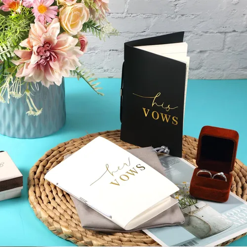 Vista 6 de 2 libros de votos de boda, para él y para ella, cuaderno de votos para boda, diario de votos de boda, libro oficial, 5.9 x 3.9 pulgadas, despedida