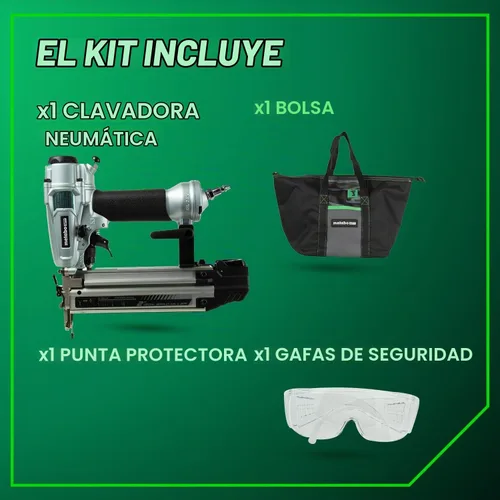 Vista 5 de Metabo HPT Clavadora Pro Brad, Clavadora Neumática de Acabado Pro-Preferida para Trabajos de Molduras, Construcción de Muebles, Ligera y Duradera