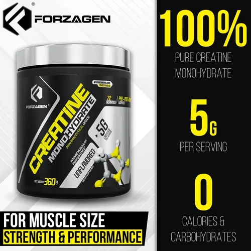 Vista 4 de Forzagen Monohidrato de creatina en polvo sin sabor, creatina micronizada en polvo para ganancia muscular para hombres y mujeres, creatina