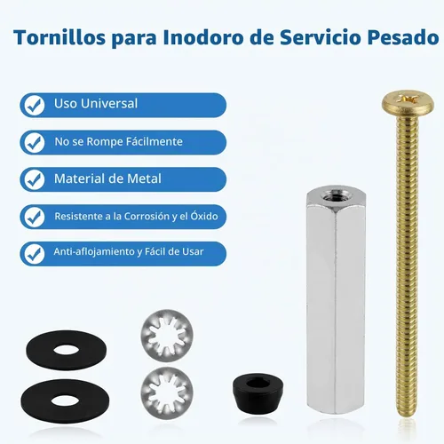 Vista 2 de Tornillos universales del asiento de inodoro del latón macizo, 2 pernos de asiento de inodoro del metal de las PC