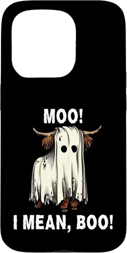 Vista 14 de iPhone 16 Funny Ghost Highland Cow Halloween Moo I Mean Boo Men Women Case