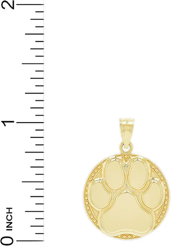 Vista 4 de Charm America Colgante de pata de perro dorado oro macizo de 10 quilates