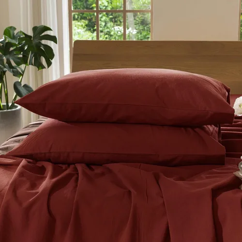 Vista 59 de MooMee Juego de 2 fundas de almohada de cuadros 100% algodón lavado con textura parecida al lino, transpirable, duradera, suave y cómoda