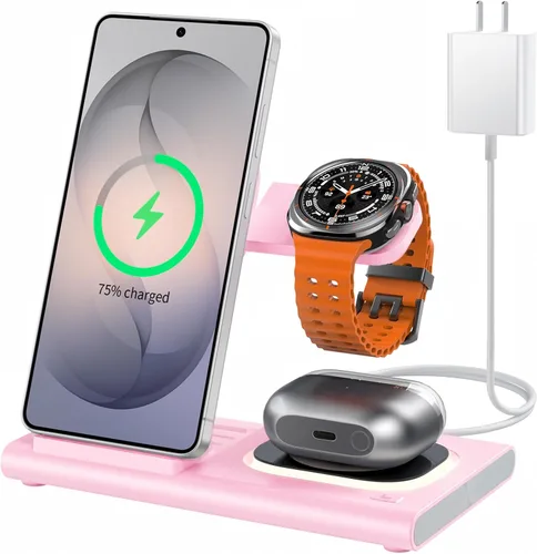 Vista 11 de Wireless Charger for Samsung Charging Station, Foldable & Nightlight