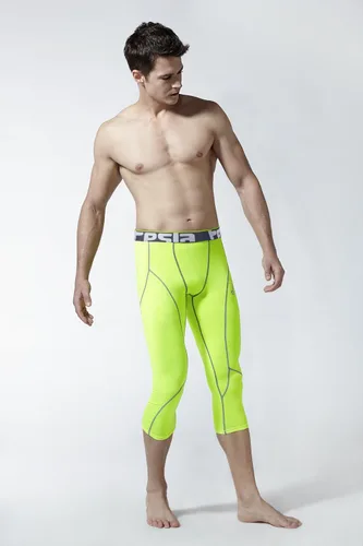 Vista 5 de TSLA Pantalones de compresión 34 para hombre, mallas de entrenamiento para correr, leggings atléticos capri de secado fresco, capa base de yoga