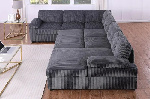 Vista 6 de BEEY Sofá cama modular de 118 pulgadas con cama extraíble, sofá cama convertible en forma de U de 7 plazas de gran tamaño para sala de estar, sofá