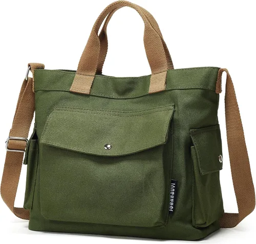Vista 2 de Bolsas de lona para mujer, bolsa de mano, elegante bolsa de mensajero, bolso cruzado casual, bolso de mano, bolso de lona 2023