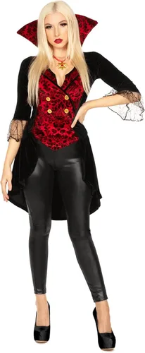Vista 3 de Tipsy Elves Women's Black Vampire Halloween Costume One Piece Bodysuit