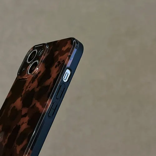 Vista 8 de Funda Compatible con iPhone 11, Caparazón de Tortuga Marrón Ámbar con Estampado de Leopardo Cubierta Retro Chic Elegante Clásica Linda Protectora