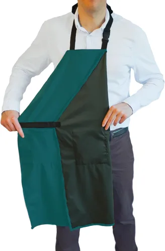 Vista 8 de Ravill Delantal impermeable para hombres y mujeres, 2 bolsillos, 35 pulgadas de largo, delantales de trabajo multiusos para lavavajillas, aseo