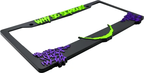 Vista 2 de ¿Por qué tan serio? para Joker - Marco de matrícula elevado 3D 1 paquete de cubierta para placa de automóvil Soporte universal para placa