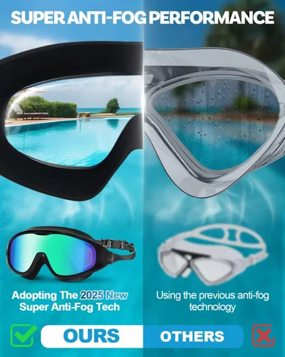 Vista 6 de Polarized Swim Goggles, Anti UV & Fog Swimming Goggles for Adult, Unisex No Leaking Swimming Goggle for Men Women Youth