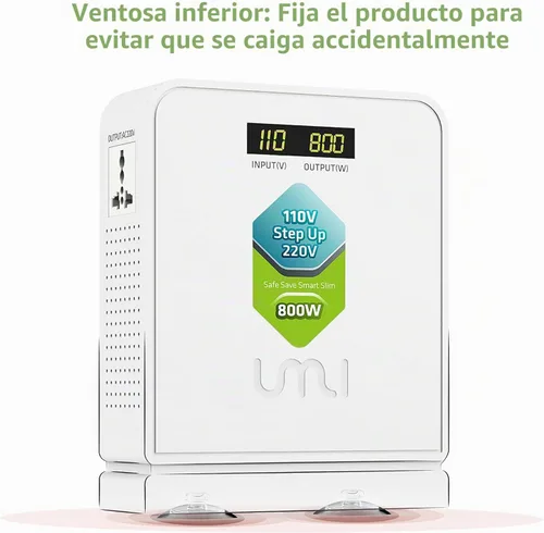 Vista 6 de UMI Step Up 110v a 220v Convertidor de voltaje 800W para Europa y Asia 220-240V Uso de electrodomésticos en EE. UU. Canadá México - Transformador