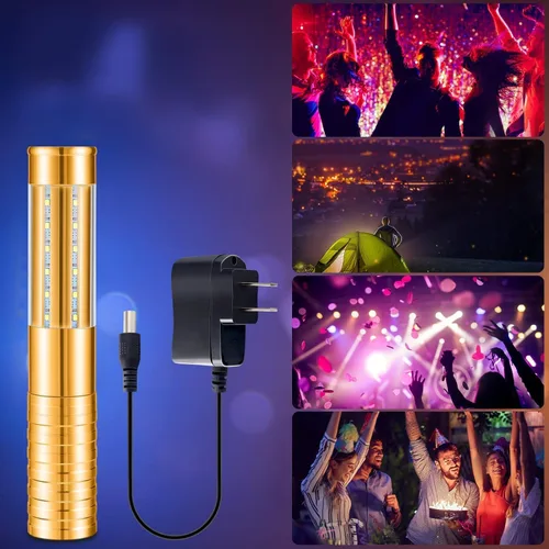 Vista 4 de Luz estroboscópica LED de bastón, 4 piezas, servicio de botellas, luces de barra recargable, botella de champán, LED de mano para escenario