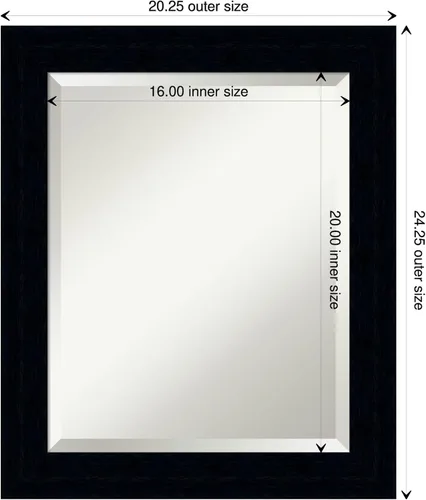 Vista 4 de Amanti Art Bathroom Mirror for Over Sink, Vanity Mirror, Wood Frame, Hangs Horizonally and Vertically, Bathroom Wall Decor, Beveled Edge