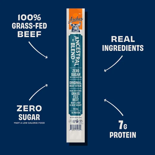 Vista 3 de Archer Jerky Ancestral Beef Jerky Sticks - Alimentado con pasto, original