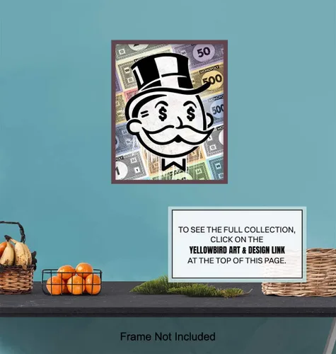 Vista 7 de Arte de pared de empresario – Decoración de pared para la oficina en casa – Arte motivacional – Póster de Alec Monopoly Style Print – Decoración