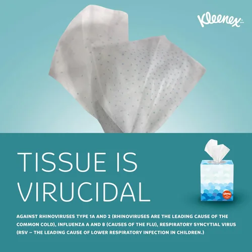Vista 7 de Kleenex Pañuelo facial antiviral profesional, a granel (21286), 3 capas, blanco, formato vertical en caja, diseñado para negocios