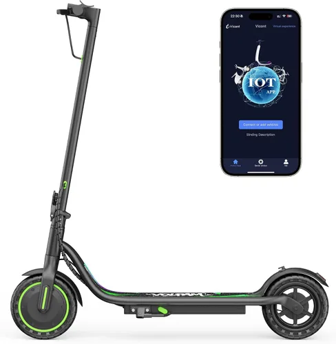 Vista 9 de Electric Scooter, 350W/500W Motor, 21/28/40 Miles Long Range, 19 MPH Max Speed, 8.5" Solid Tire, Lightweight EScooter with Dual Brakes & Lights, APP