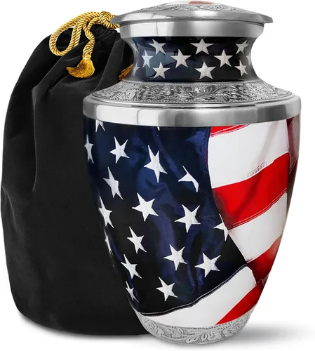 Vista 8 de Urna de águila americana para cenizas hombre adulto – Urnas de cremación patrióticas grandes para cenizas humanas, hombres y mujeres adultos – Urna