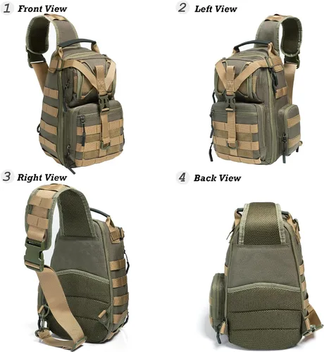 Vista 3 de NICGID Mochila militar táctica Daypack Molle Army Assault Pack Bug Out Bag Viaje Pesca Senderismo Trekking Mochila