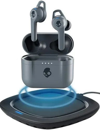 Vista 6 de Skullcandy Indy Fuel - Auriculares inalámbricos intraurales, carga inalámbrica, batería de 30 horas, micrófono, funciona con dispositivos iPhone