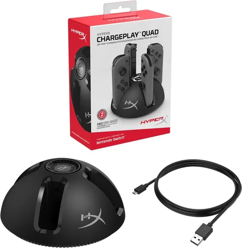 Vista 5 de HyperX Chargeplay Quad - Estación de carga Joy-Con 4 en 1 para Nintendo Switch con indicadores LED, conexión USB