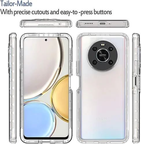 Vista 5 de Funda para Honor X9 (4G/5G)/Honor X30/Honor Magic4 Lite con protector de pantalla de vidrio templado, carcasa protectora de cuerpo completo