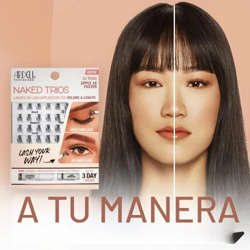 Vista 3 de Ardell Naked Lashes - Kit de tríos de pestañas de aspecto natural con pegamento y removedor de pestañas, extensiones de pestañas para bricolaje, 3