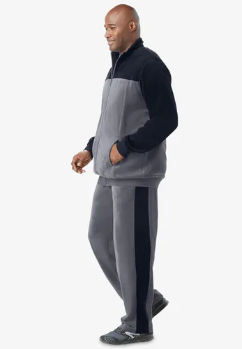 Vista 3 de KingSize Chándal de terciopelo grande y alto con bloques de color para hombre