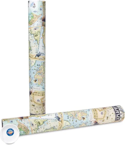 Vista 3 de USA Map Poster – 18x24 Vintage-Style Lithographic Print with Soy-Based Inks – Made in USA