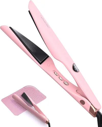 Vista 10 de LANDOT Plancha para el cabello y rizador 2 en 1: crea ondas de salón, rizos y estilos lisos en casa Placas flotantes, anti-frizz y sin enredos