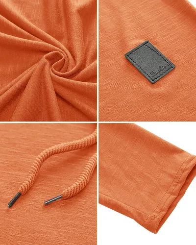 Vista 4 de Lexiart Sudadera deportiva con capucha para hombre, color liso, forro polar