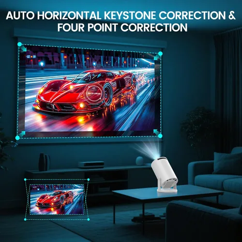 Vista 4 de Mini Proyector, Proyector Portátil con WiFi 6 y Bluetooth 5.4, Proyector Inteligente 4k HD de 160 ANSI, Compatible con Teléfono, TV Stick, Laptop
