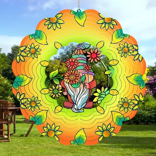 Vista 15 de Molinillos de viento de abeja colgantes en 3D, regalos de abeja para mujeres, mamá, abuela, papá, escultura cinética de viento de resorte de metal