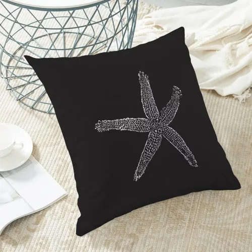 Vista 5 de AEIOAE Juego de 2 fundas de almohada costeras de 16 x 16 pulgadas, fundas de cojines decorativos náuticos de playa con estrellas de mar negras