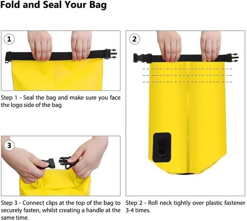 Vista 4 de Impermeable bolsa seca 10L rollo superior impermeable mochila saco natación bolsas para natación buceo surf kits de viaje
