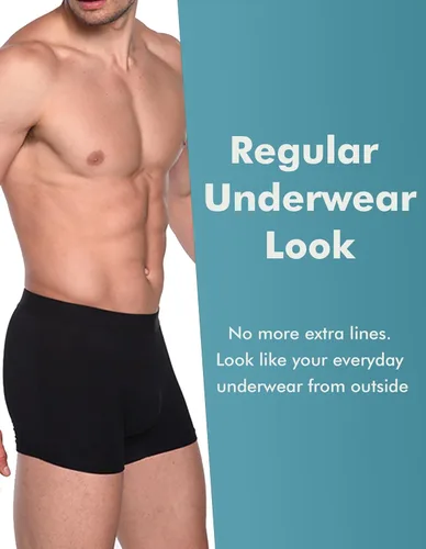 Vista 4 de AIRCUTE Washable Absorbency Urinary Incontinence Underwear for Men Bladder Leakage Protection Boxer Briefs, 3 Pack
