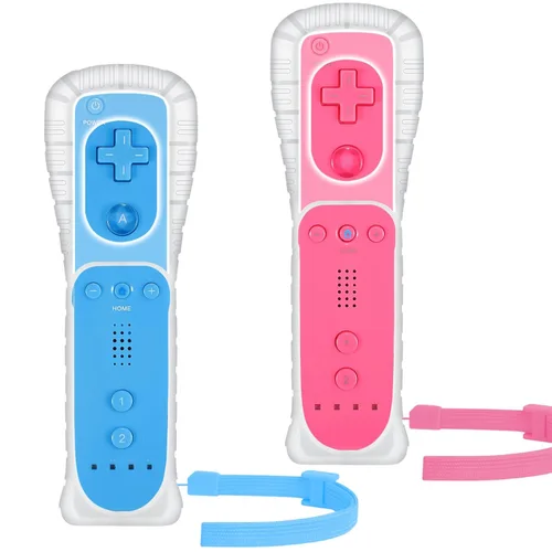 Vista 25 de Yosikr Controller for Wii, Remote Controller for Wii with Silicone Case and Wrist Strap Compatible for Wii/Wii U (2 Pack, White and White)