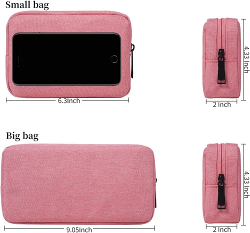 Vista 2 de Organizador de accesorios electrónicos, bolsa de almacenamiento de accesorios electrónicos pequeños y duradera, compatible con cargador de laptop
