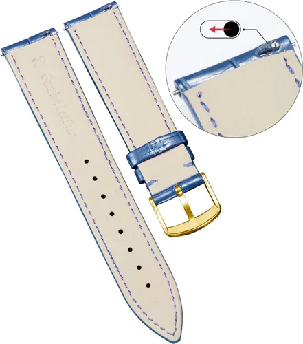 Vista 3 de BINLUN Leather Watch Band Genuine Calfskin Replacement Watch Strap Quick Release Crocodile Pattern 10 Colors 13 Sizes for Men