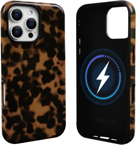 Vista 45 de NITITOP Funda magnética compatible con iPhone 11, compatible con MagSafe lindo diseño estético de leopardo ámbar tortuga para mujeres, hombres