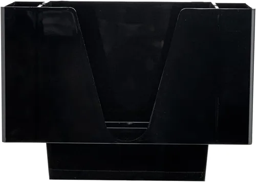 Vista 10 de Restaurantware Bar Lux - Servilletero rectangular de plástico negro de 7.9 x 5.5 pulgadas, 1 organizador de 3 compartimentos, de plástico negro