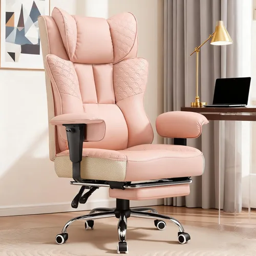 Vista 9 de GTRACING Silla de oficina grande y alta de 400LBS, ergonómica, de tela, diseño de lujo con relieve, silla para juegos con reposapiés, apoyabrazos