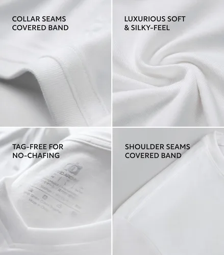 Vista 4 de DAVID ARCHY Men's Undershirts Micro Modal Ultra Soft T-Shirts Stretch Moisture-Wicking Tees for Men, 3-Pack